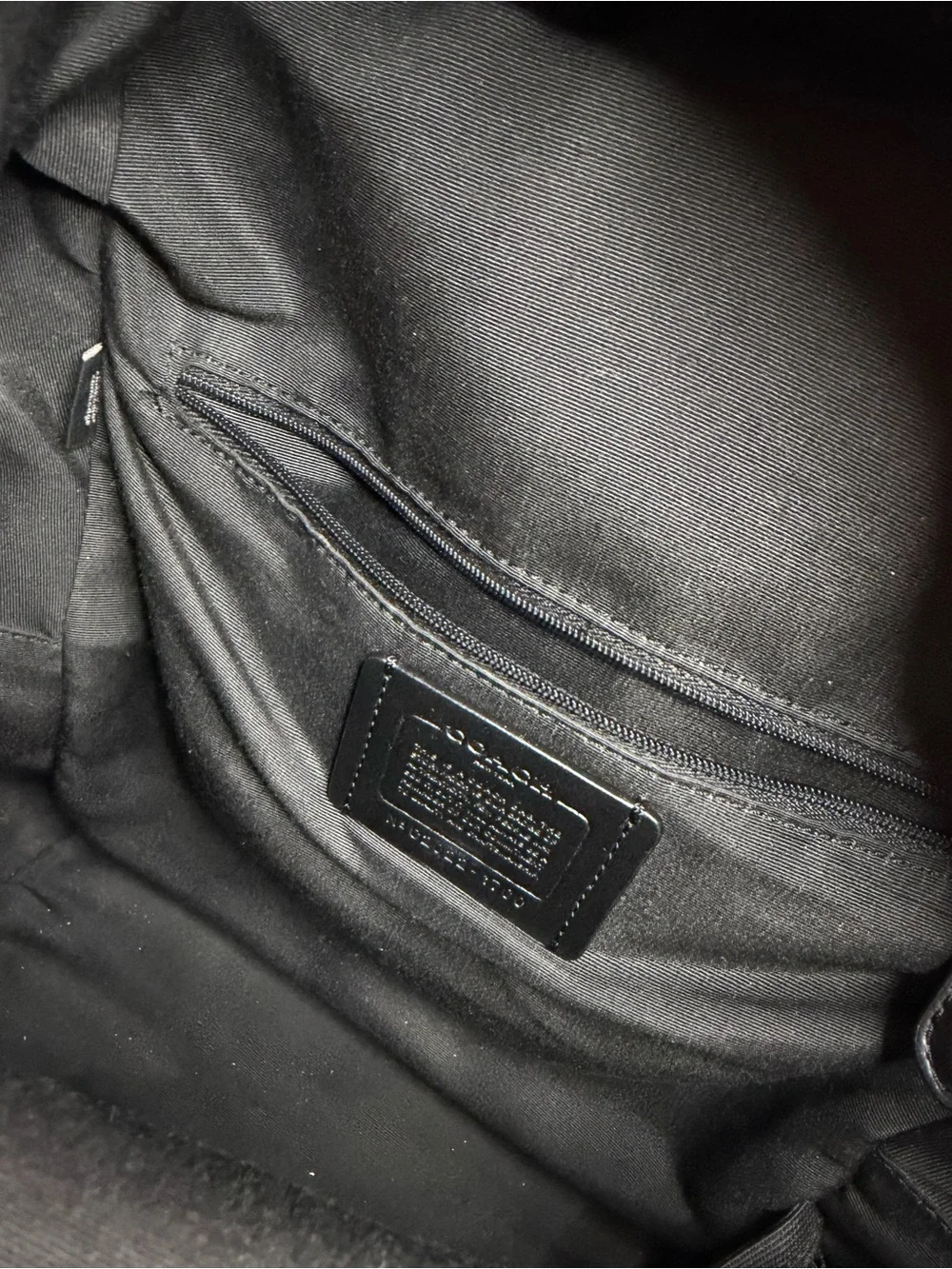 Coach Tan Signature Canvas Backpack with Black Leather and includes wallet
